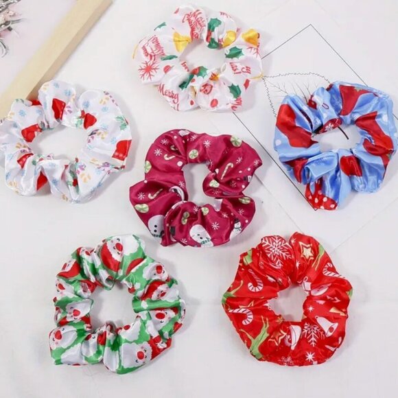Accessories - 6-Piece Christmas Scrunchie Set – Holiday Hair Accessories – NWT